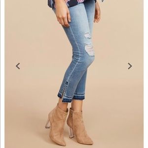 Jessica Simpson ankle raw hem skinny jeans